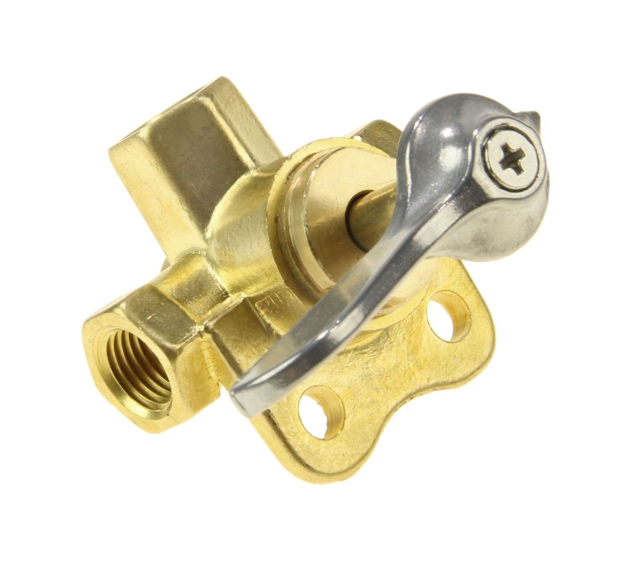 картинка Кран топливный 3-х позиционный латунный, 1/4"