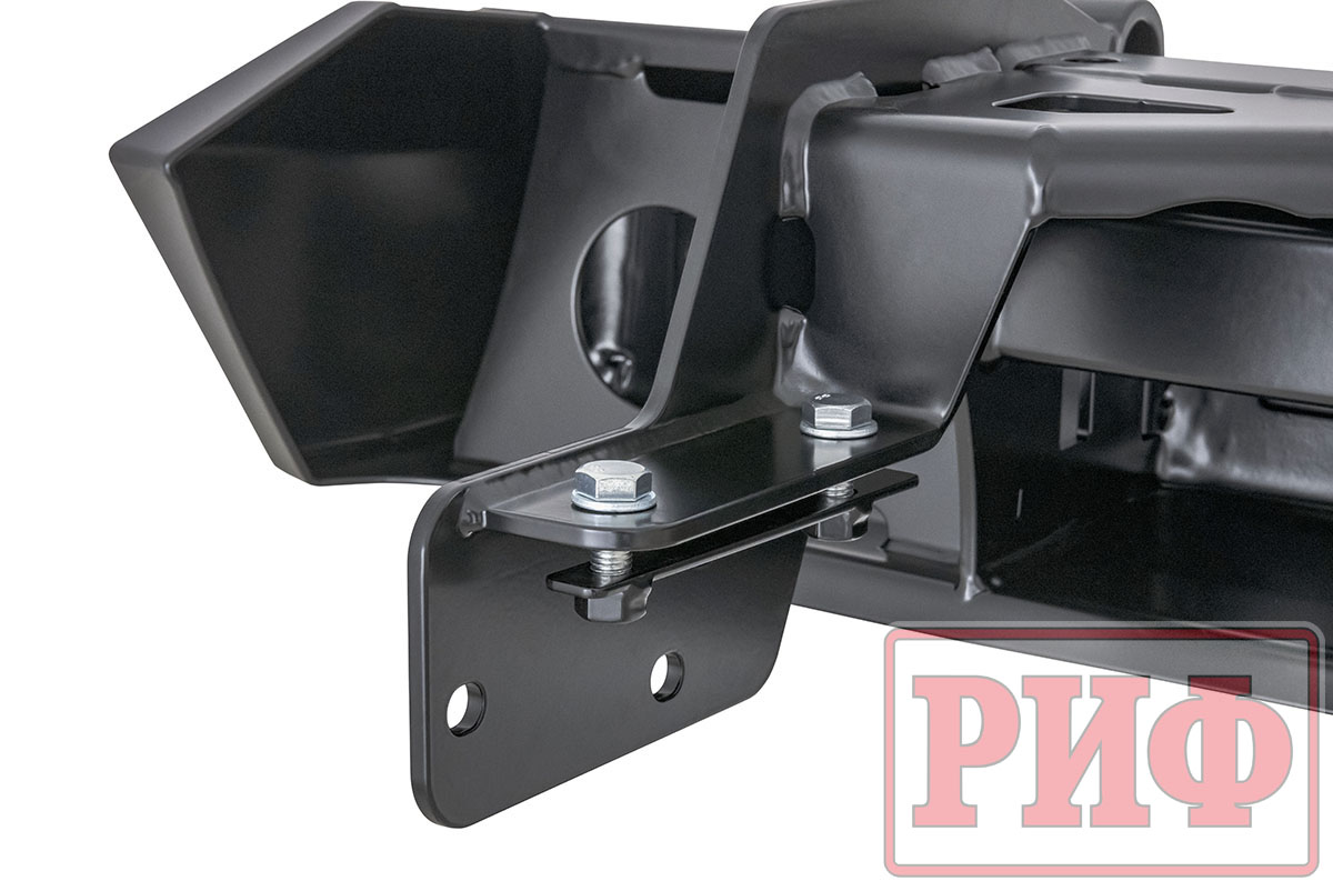 картинка Бампер задний РИФ Isuzu D-MAX с квадратом под фаркоп и фонарями, стандарт