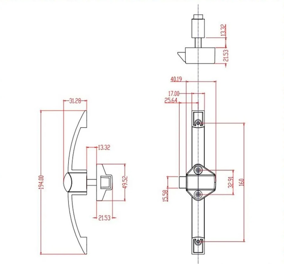 картинка Ручка-замок мебельная BL06-160-CH (зеркальный)