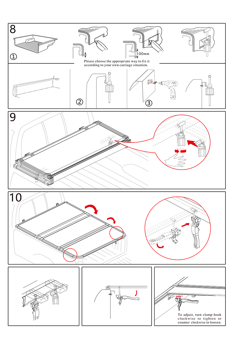 картинка Крышка кузова JAC T8, трёхсекционная, алюминиевая, черная