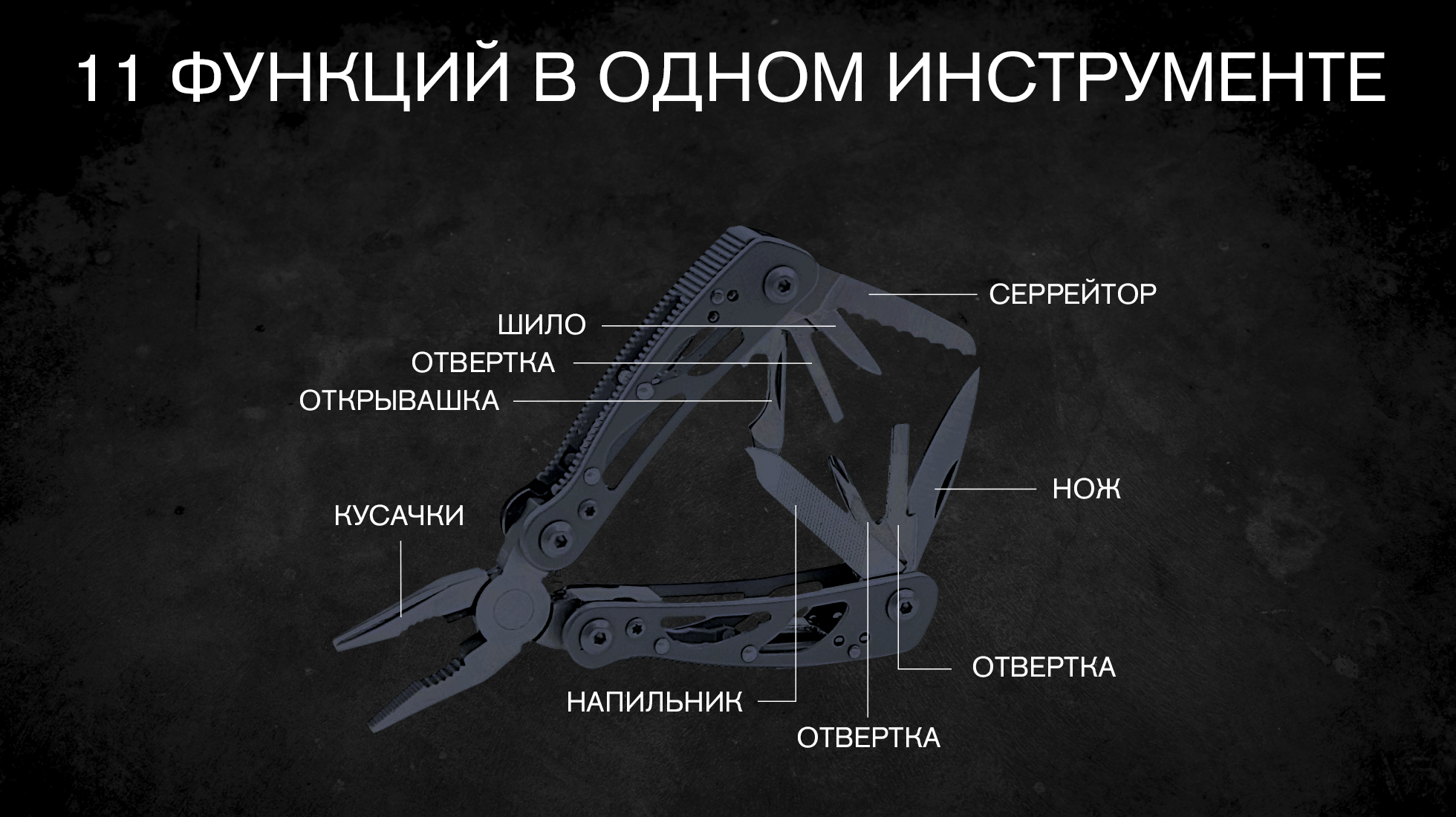 картинка Мультитул Ganzo G104 черный