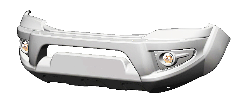 картинка Бампер передний Toyota HIlux Revo 2015-07.2018 с оптикой белый АВС-дизайн