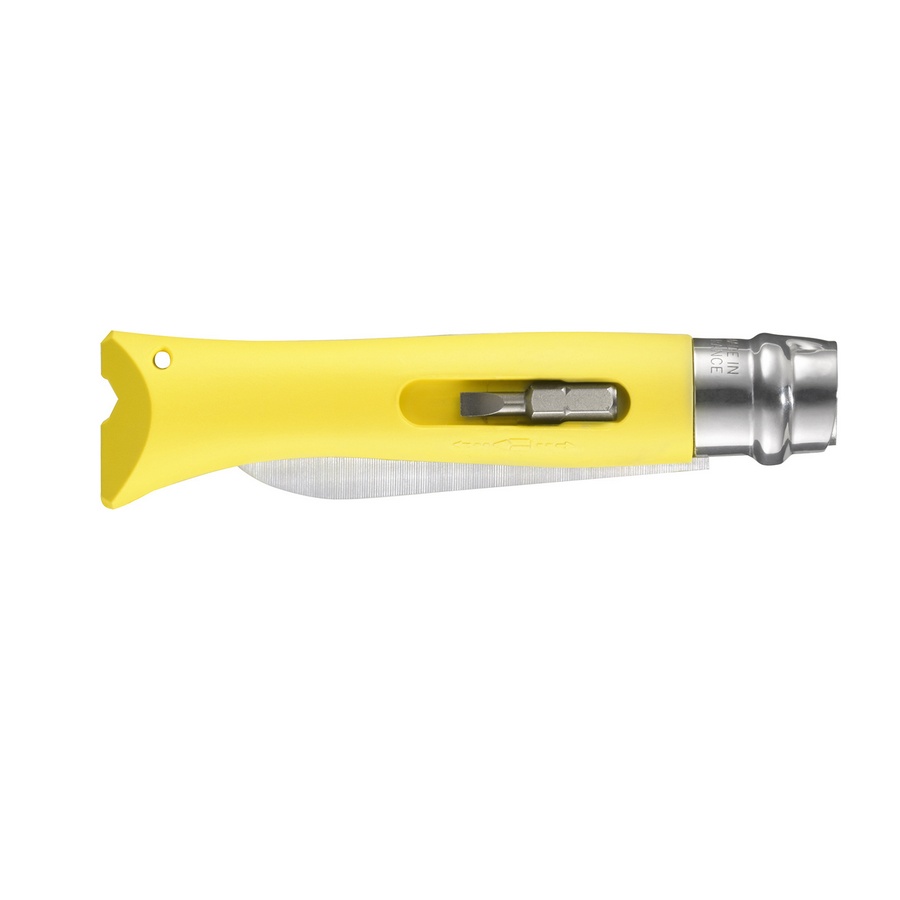 картинка Нож Opinel №09 DIY, нержавеющая сталь, сменные биты, желтый, 001804