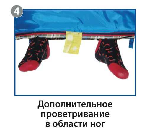 картинка Мешок спальный BTrace Mega (Левый,Серый/Синий), (ТПК: -10°C)