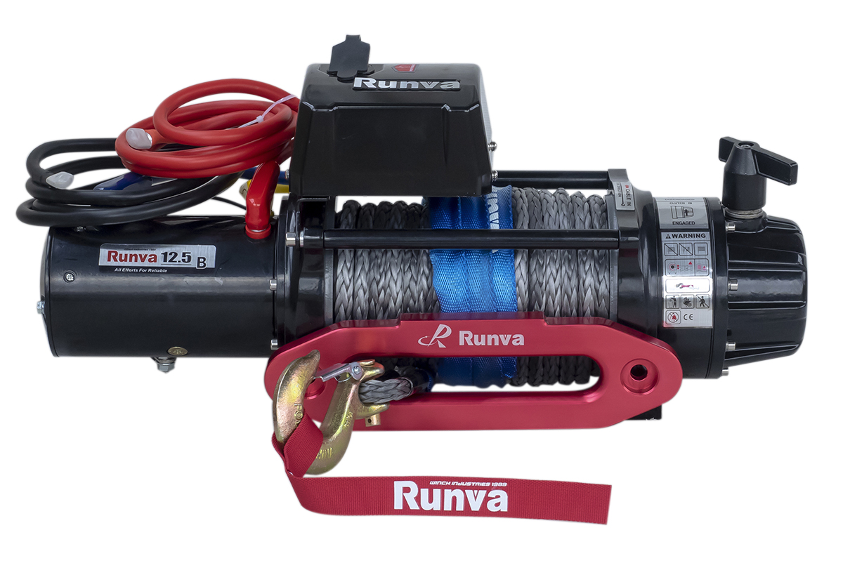картинка Лебедка Runva 12500 lbs 5670 кг влагозащищенная 12В синтетика