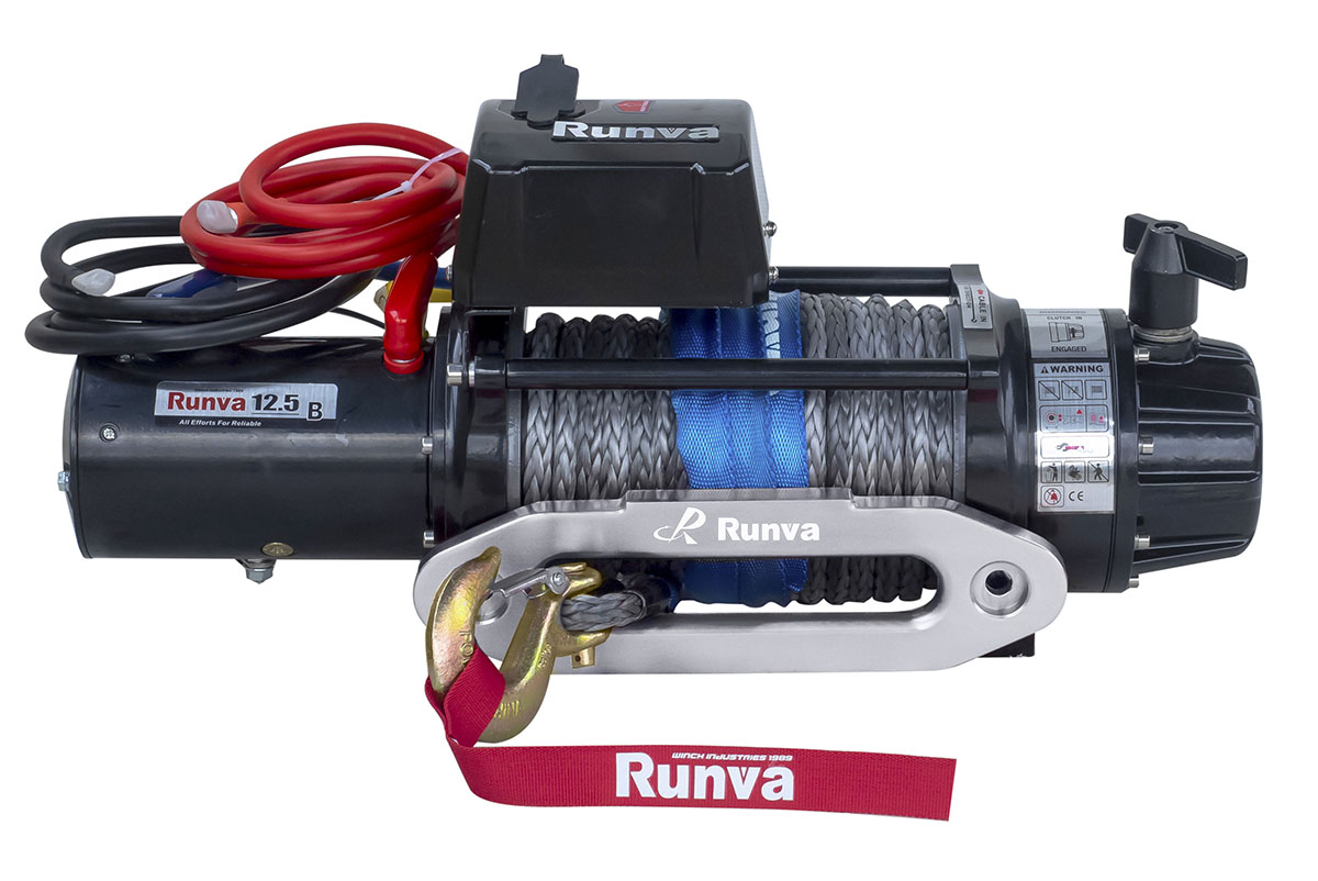 картинка Лебедка Runva 12500 lbs 5670 кг влагозащищенная 24В синтетика