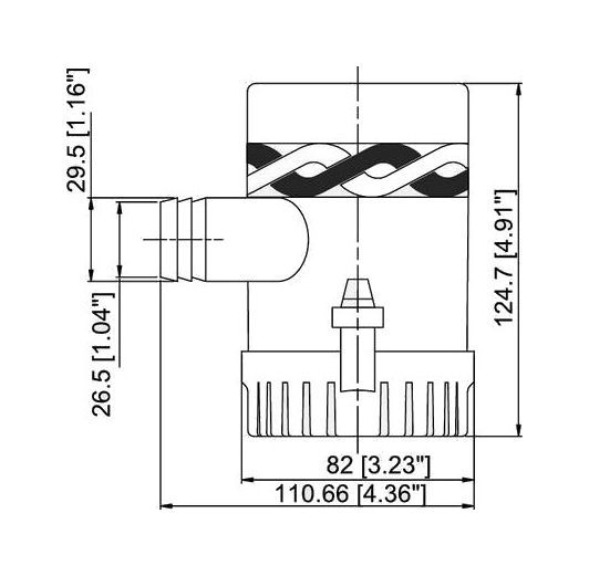 картинка Помпа осушительная, 12 В, 1000GPH (3785 л/ч)
