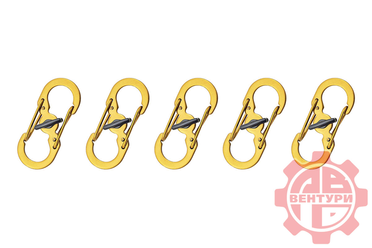 картинка Карабин s-образный с блокировкой 36мм (gold)