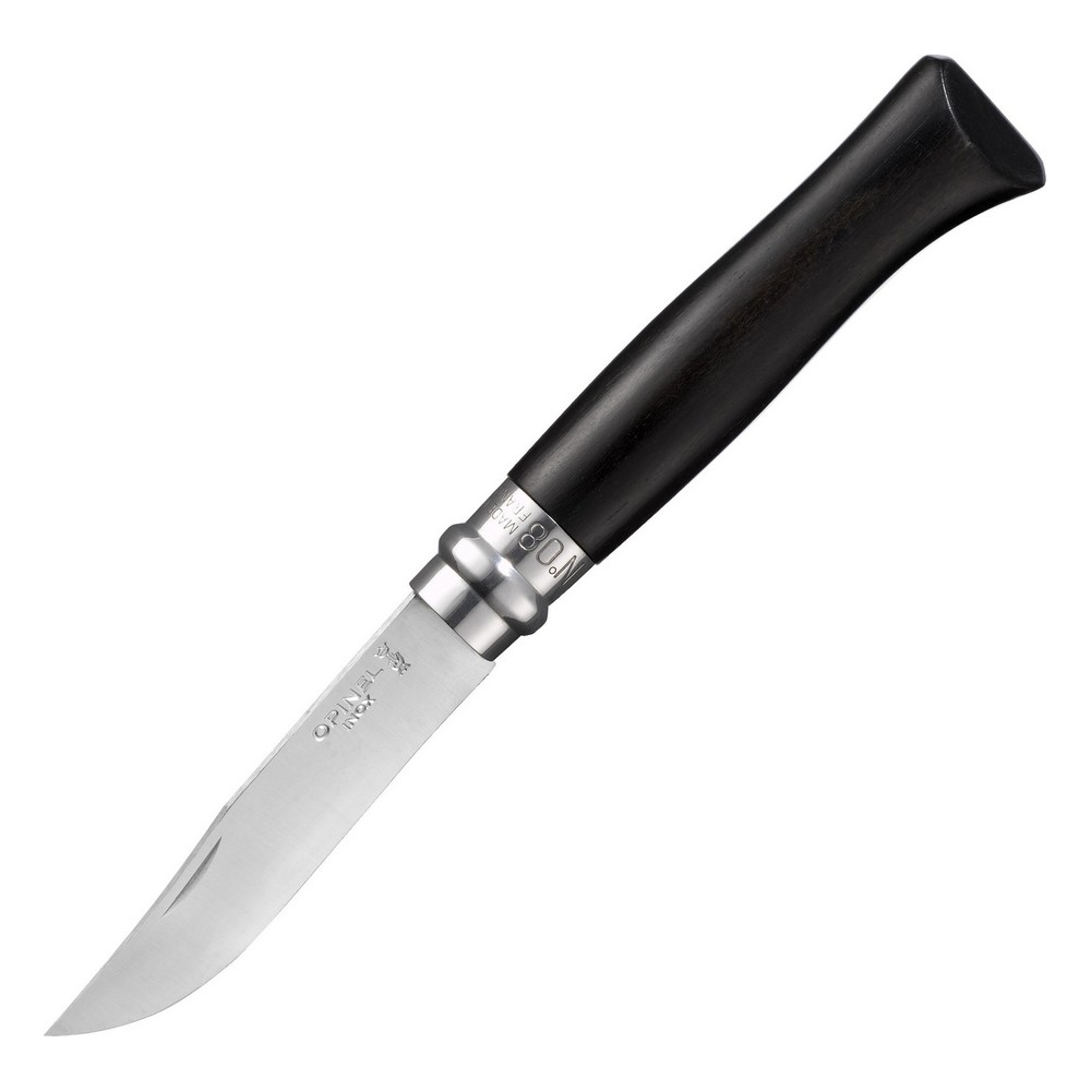 картинка Нож Opinel №8, нержавеющая сталь, рукоять эбеновое дерево, подарочная упаковка, 001352