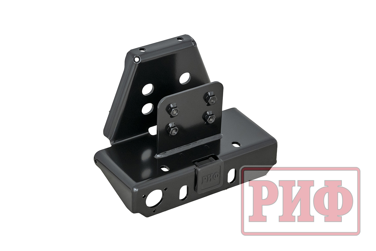 картинка Бампер задний РИФ Toyota Land Cruiser 200 2013-2015 с квадратом под фаркоп, калиткой, фонарями, подс