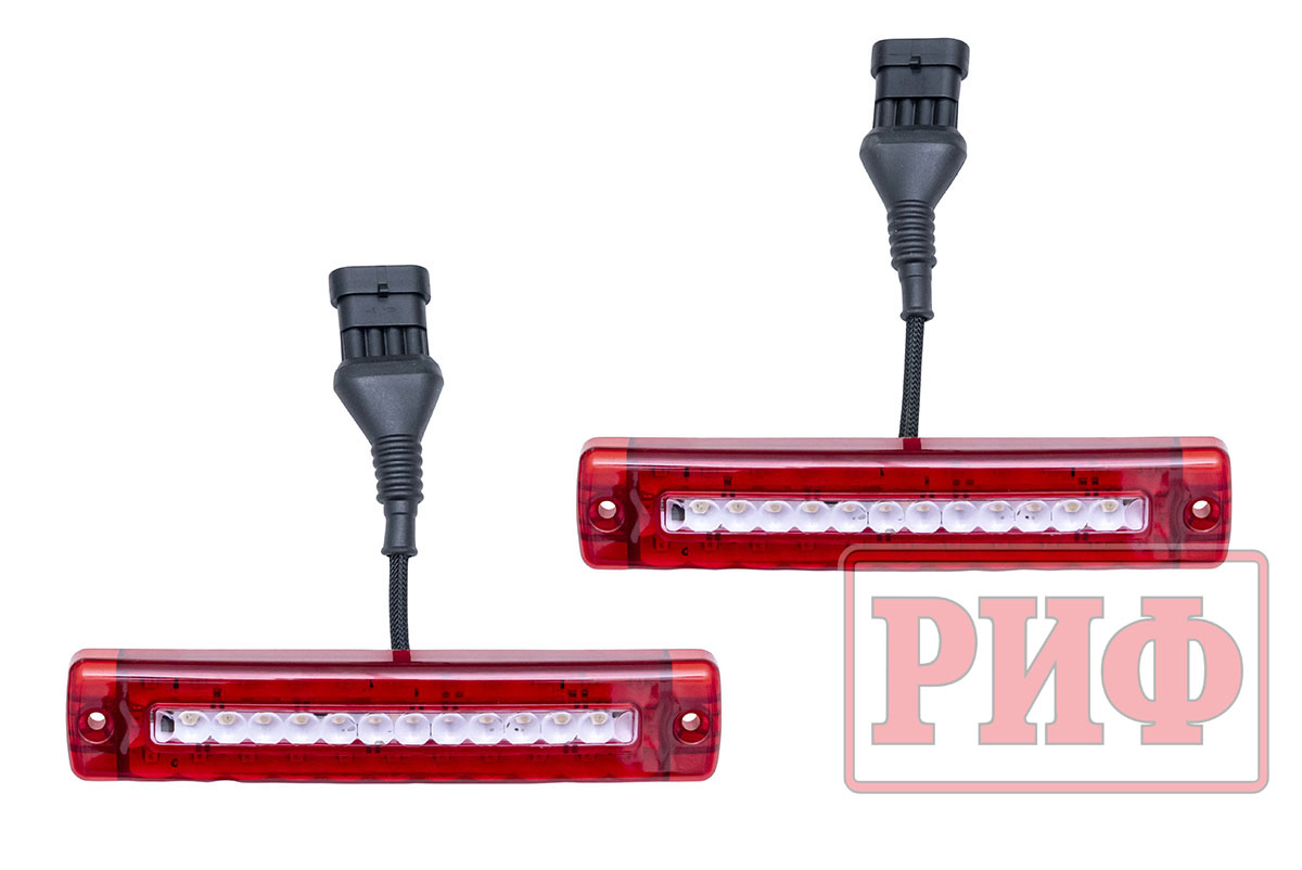 картинка Бампер задний РИФ для ГАЗ Соболь с площ. под лебёдку, квадратом под фаркоп и фонарями