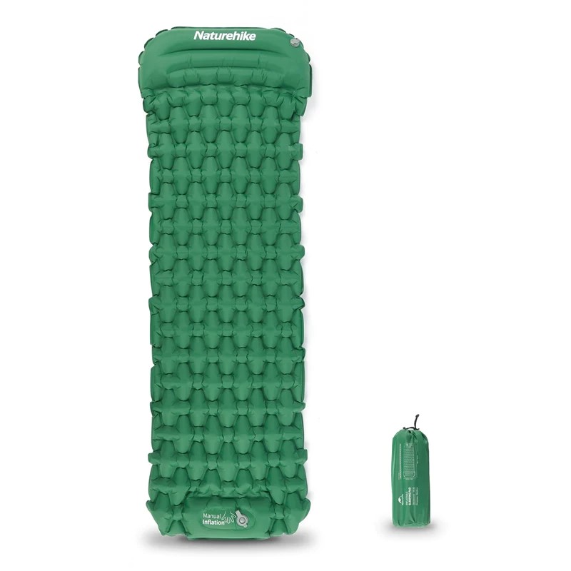 картинка Туристический надувной матрас с насосом Naturehike CNK2300DZ0001 FC-12 зелёный