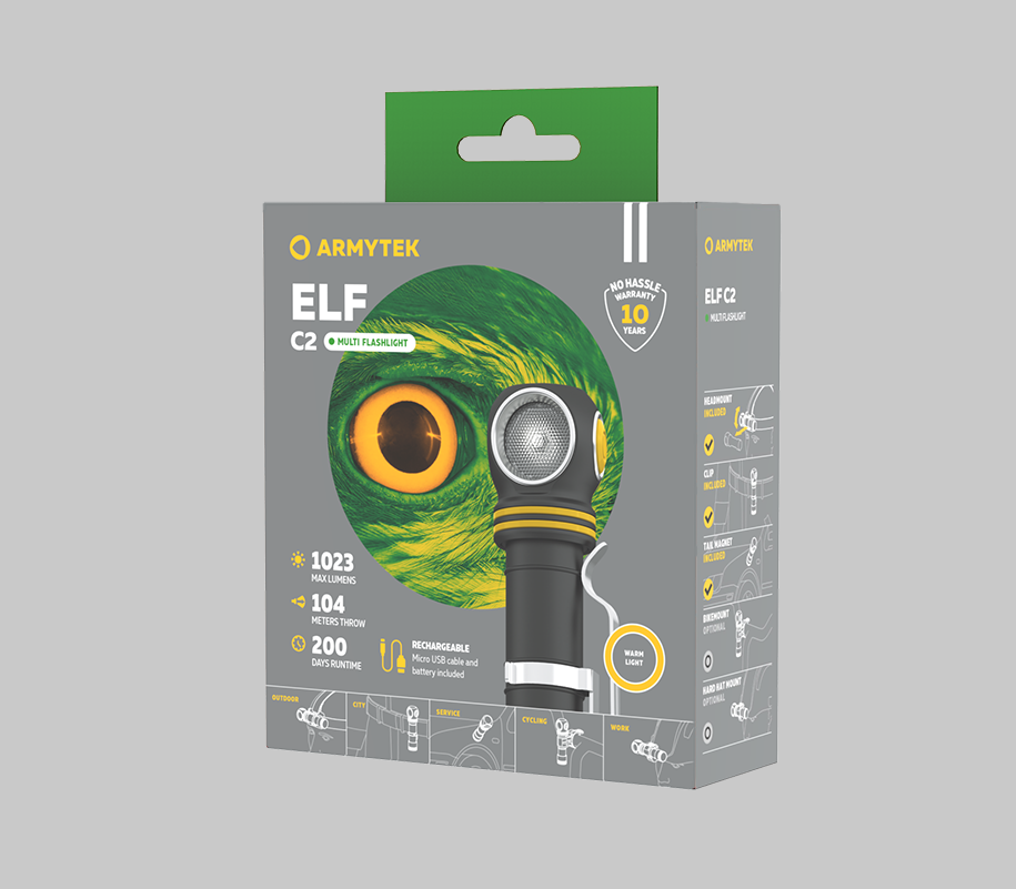 картинка Фонарь Armytek Elf C2 Micro-USB Теплый