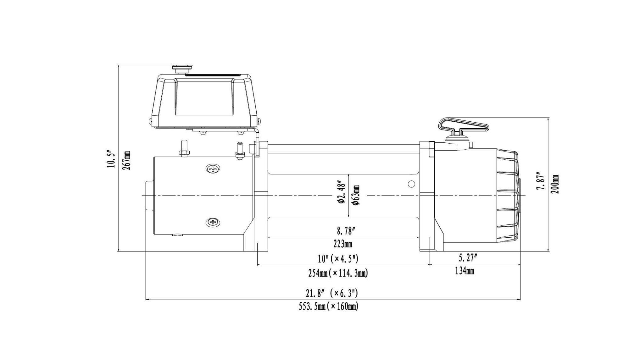 картинка Лебёдка Runva 9500 lbs 4350 кг 12В сталь