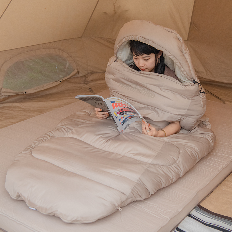 картинка Мешок спальный Naturehike Oval PS300, 220х95 см, (левый) (ТК: +4C), бежевый