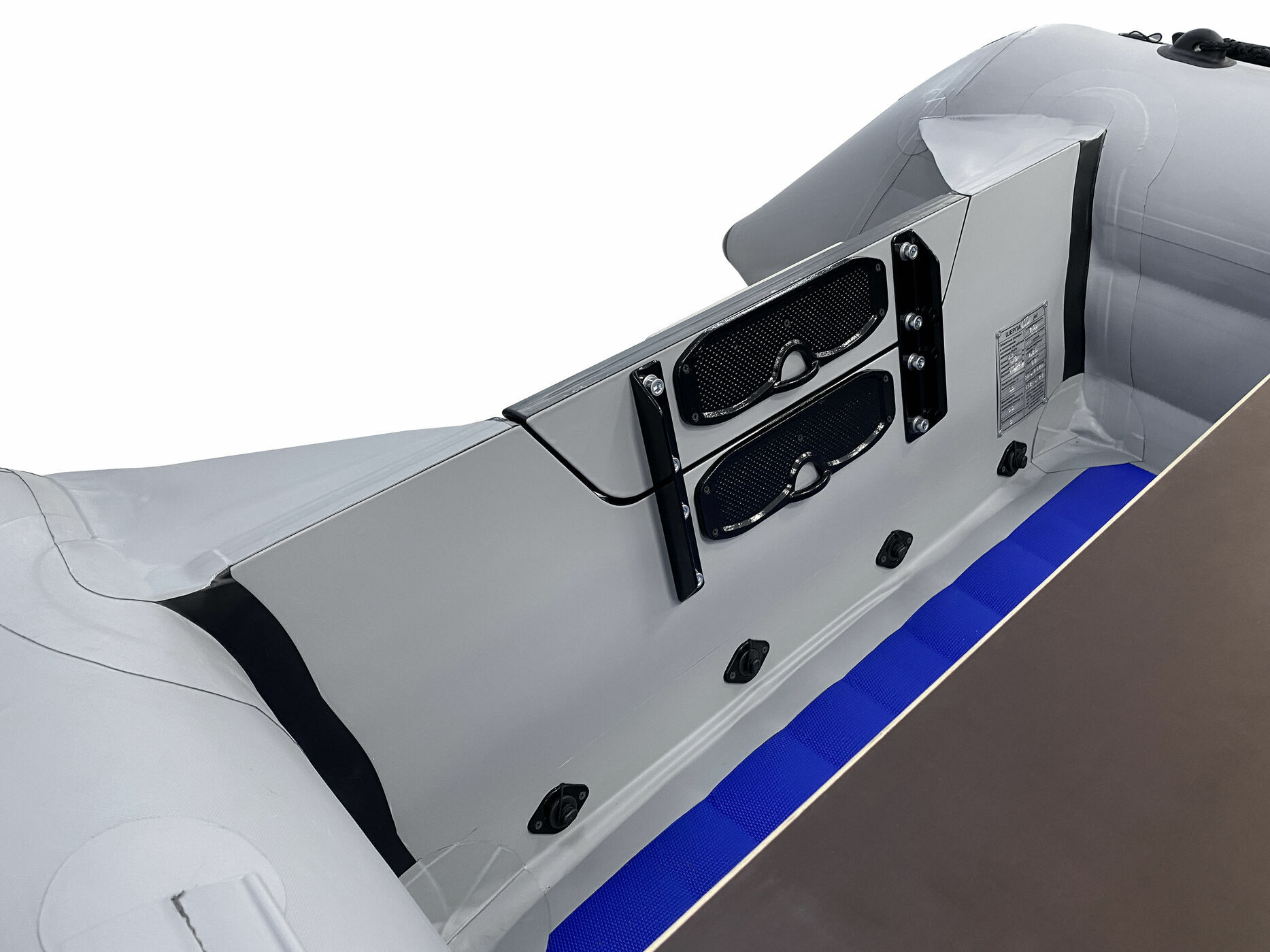 картинка Надувная лодка ПВХ, Шерпа 430 JET, разъемный транец, тент,  серый