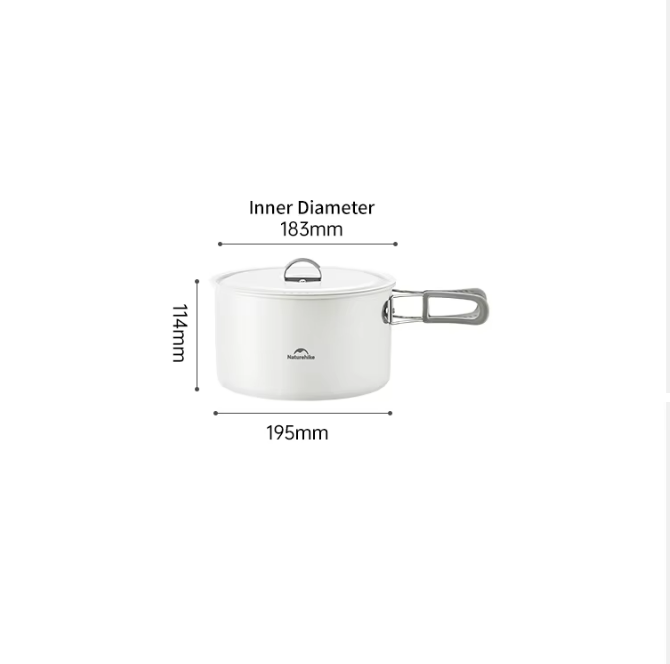 картинка Котелок туристический Naturehike 2,8 л., с керамическим покрытием, белый