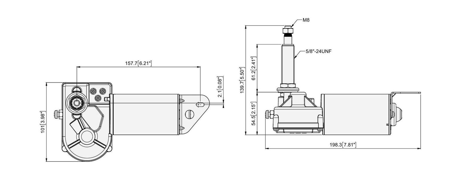 картинка Электропривод стеклоочистителя 24 В (ось 2 1/3"), усиленный