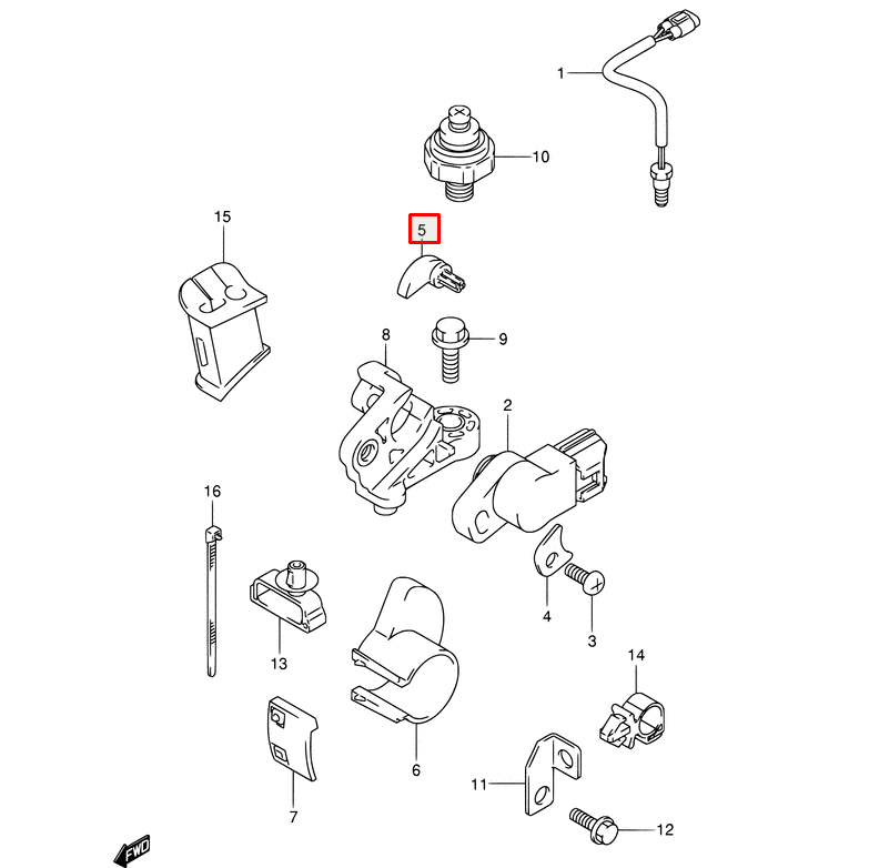 картинка Рычаг датчика трима Suzuki DF40-90A (Suzuki)