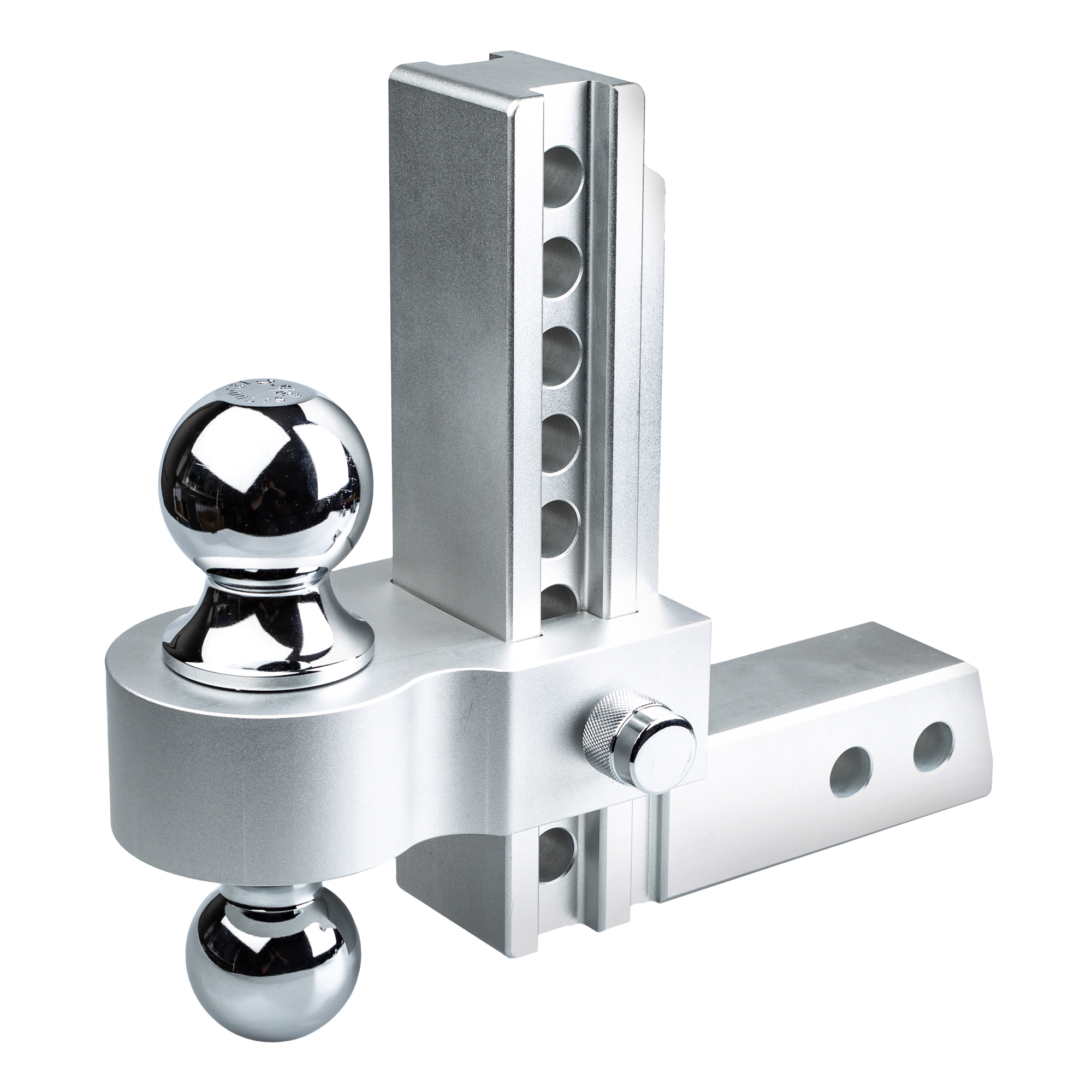 картинка Фаркоп с регулировкой высоты на 8 дюймов алюминивый с 2-мя шарами, 2" и 2-5/16" под квадрат, с двумя фиксаторами.