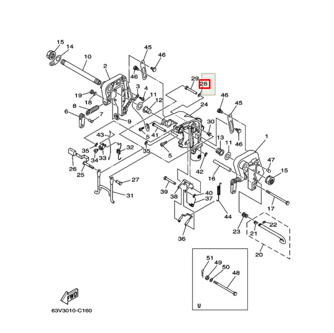 картинка Шайба подвески пластик Yamaha 9,9-15(YUELANG)