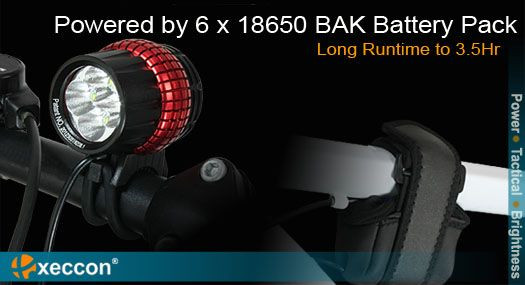 Фара велосипеда XECCON Spiker 1210, 4LED CREE XP-G R5, 1600Lm