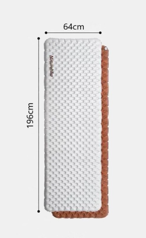 картинка Коврик надувной Naturehike 196х64х7 см, серебристый карбон