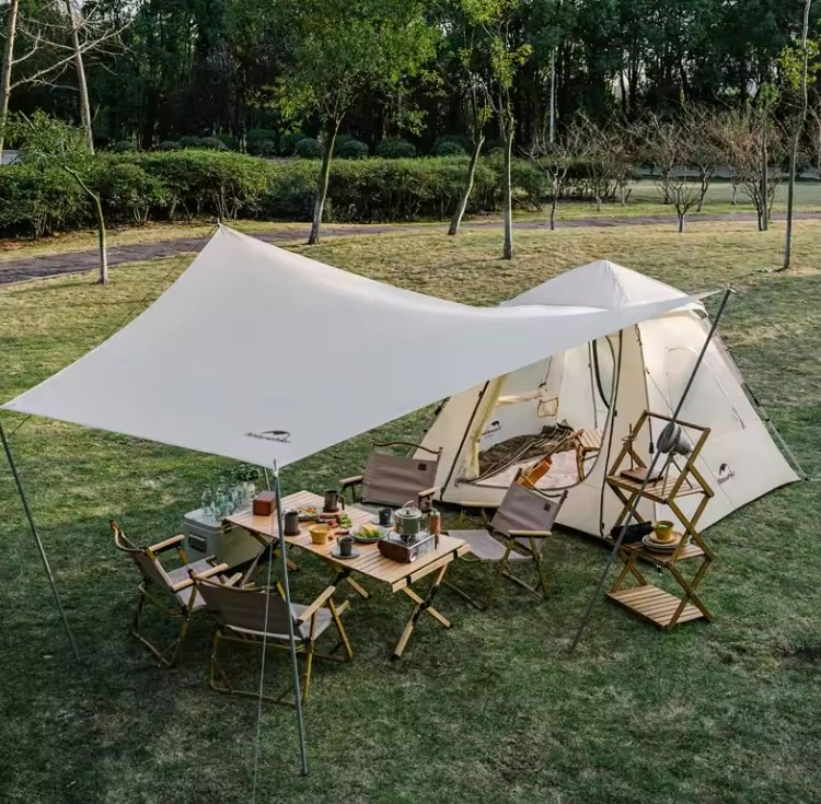 картинка Палатка Naturehike Ango 3-местная, быстросборная, бежевая, со стойками