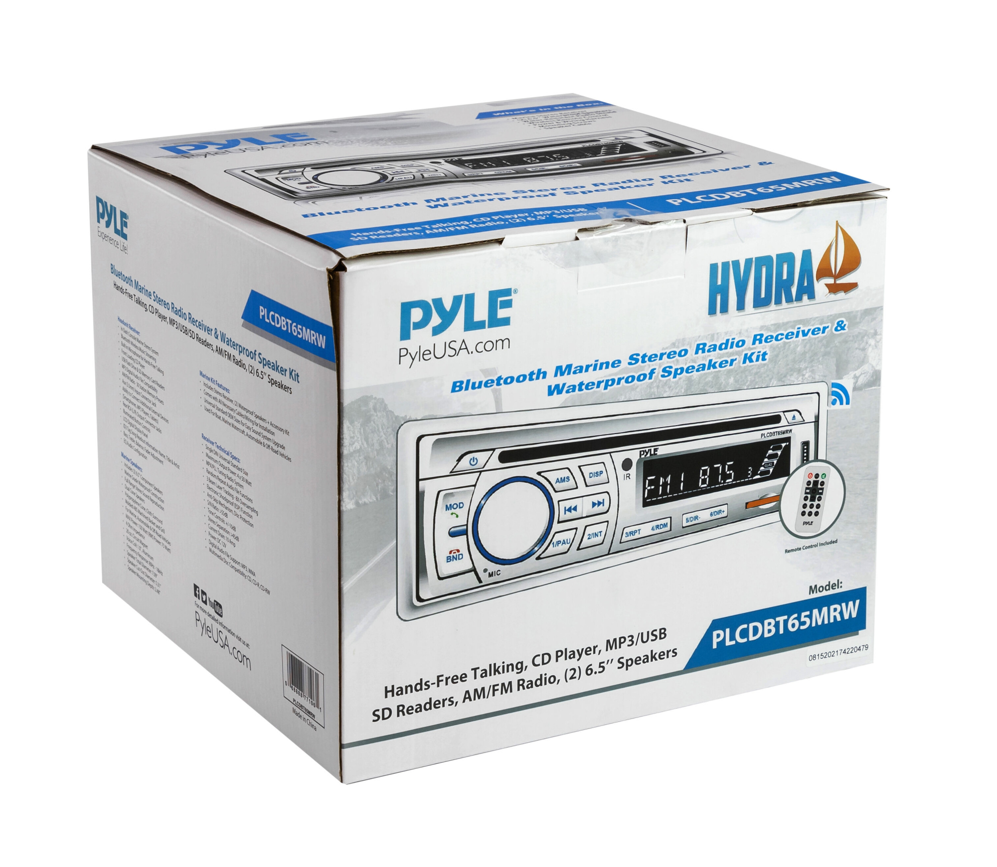 картинка Морская акустика 1DIN PYLE PLCDBT65MRW, комплект