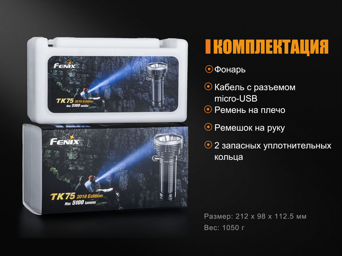 картинка Фонарь Fenix TK75 (2018) Cree XHP35 HI