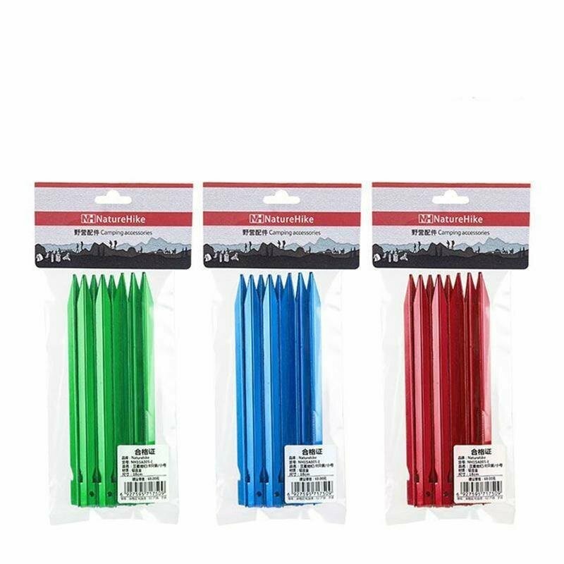 картинка Колышки Naturehike NH17D026-D  алюминиевый Vобразный (8 шт.)Красный, 6927595723364