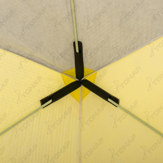 картинка Палатка зимняя утепленная HELIOS Куб Premium 1,8х1,8 желтый/серый