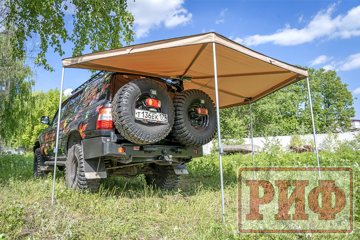 картинка Маркиза комбинированная прямоугольная с веерной частью 2,0х2,0м правая