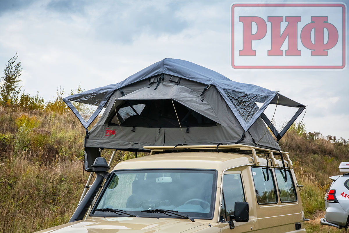 картинка Палатка на крышу автомобиля РИФ Soft RT01-140 усиленная, тент серый