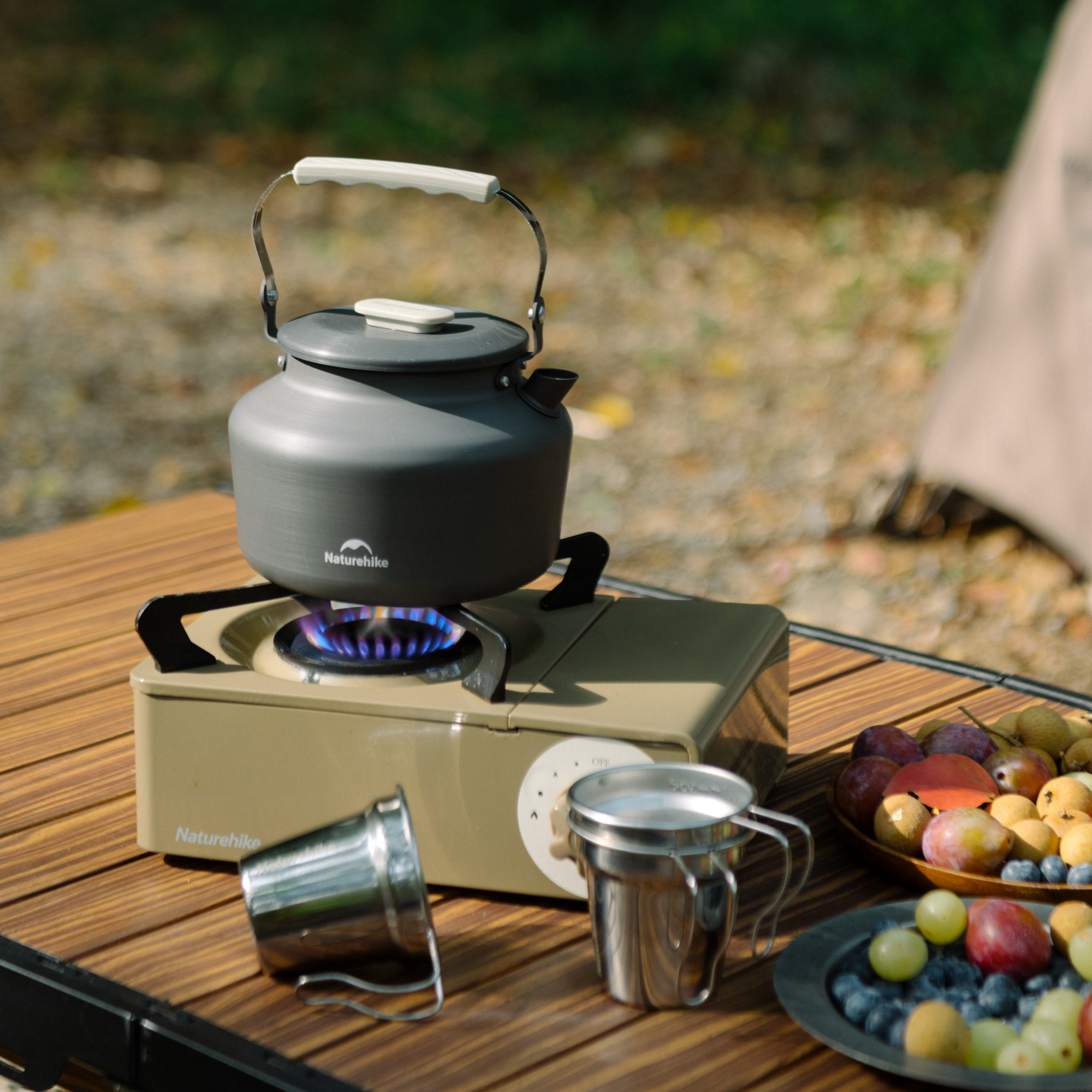 картинка Чайник Naturehike туристический, 1,4 л., алюминий, серый