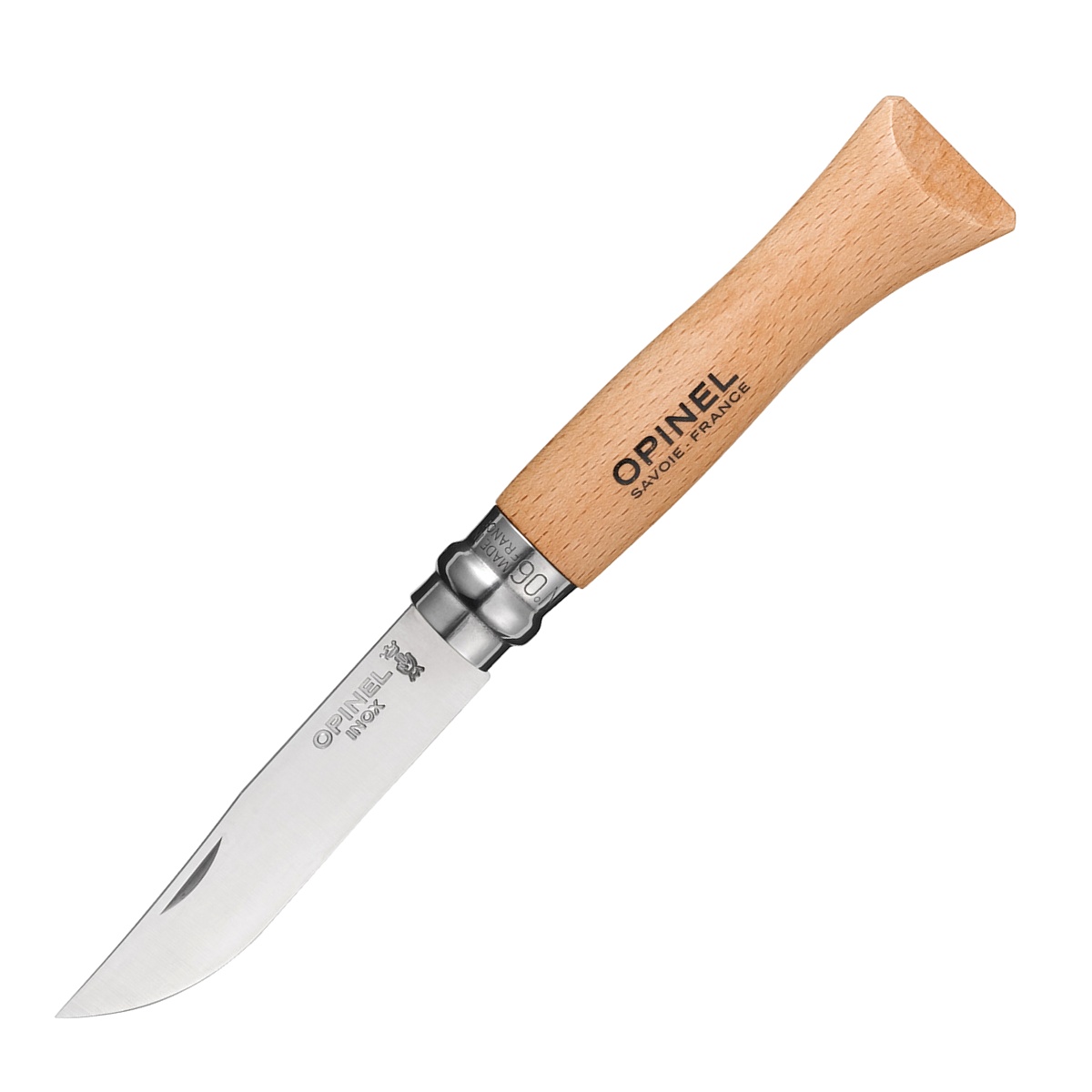 картинка Нож Opinel №6, нержавеющая сталь, рукоять из бука, 123060