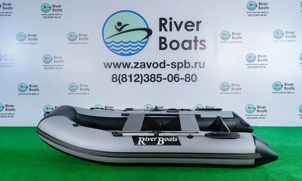 картинка Надувная лодка ПВХ, RiverBoats RB 340 НДНД, черно-серый