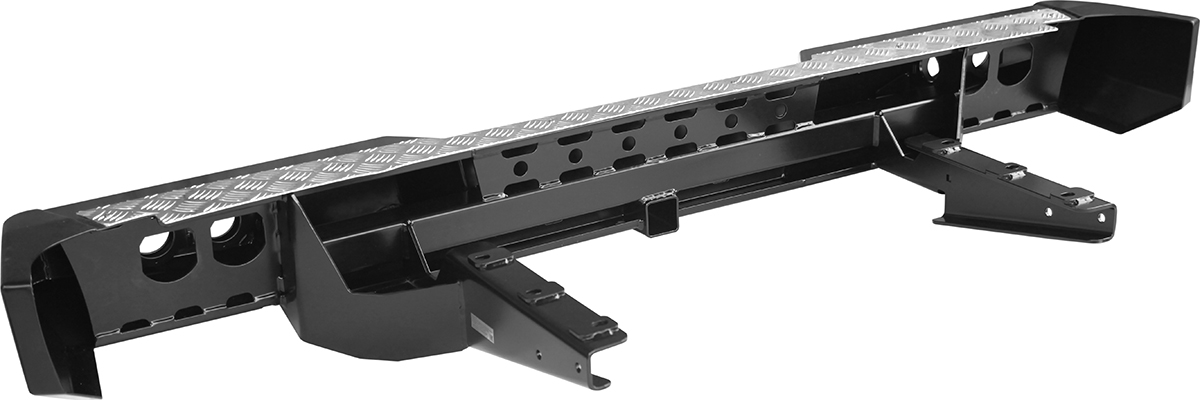 картинка Бампер задний РИФ для ГАЗ Соболь с квадратом под фаркоп и фонарями