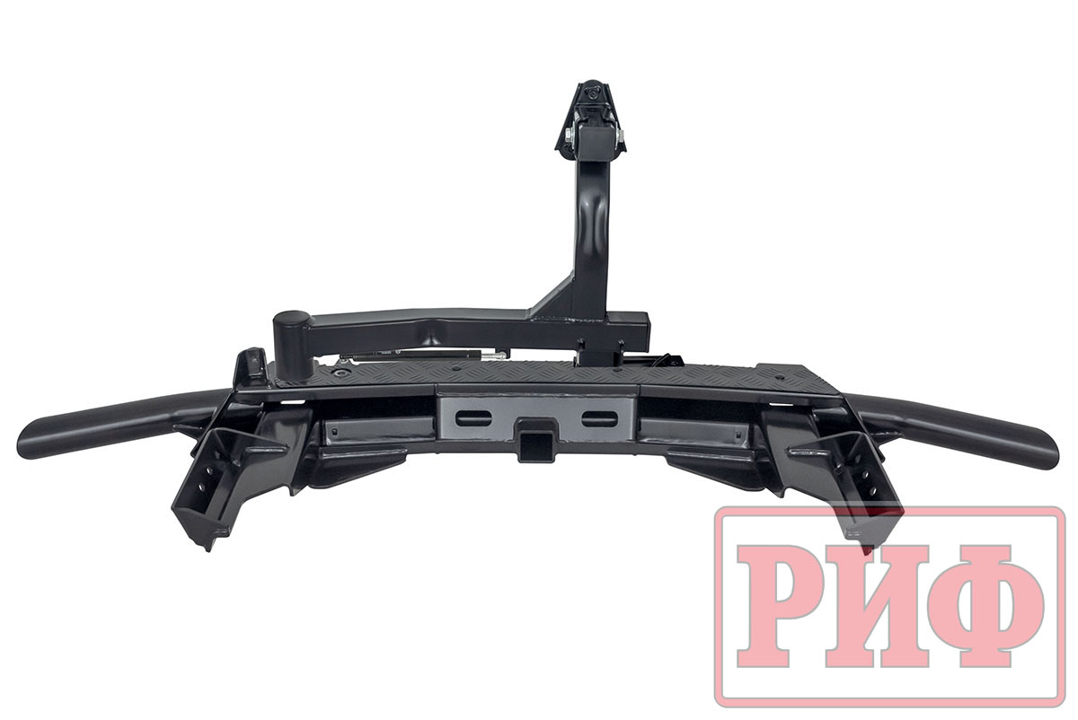 картинка Бампер задний РИФ Renault Duster 2015-2020 c квадратом под фаркоп и калиткой