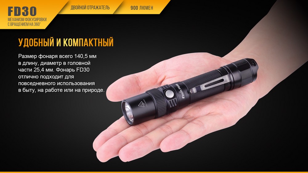 Фонарь Fenix FD30 c аккумулятором