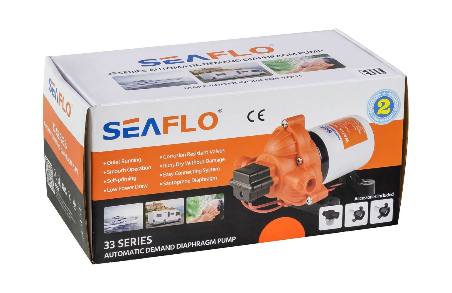 картинка Помпа водоподающая мембранная SeaFlo, 12 В, 10.6 л/мин, 3.1 бар, 6 А