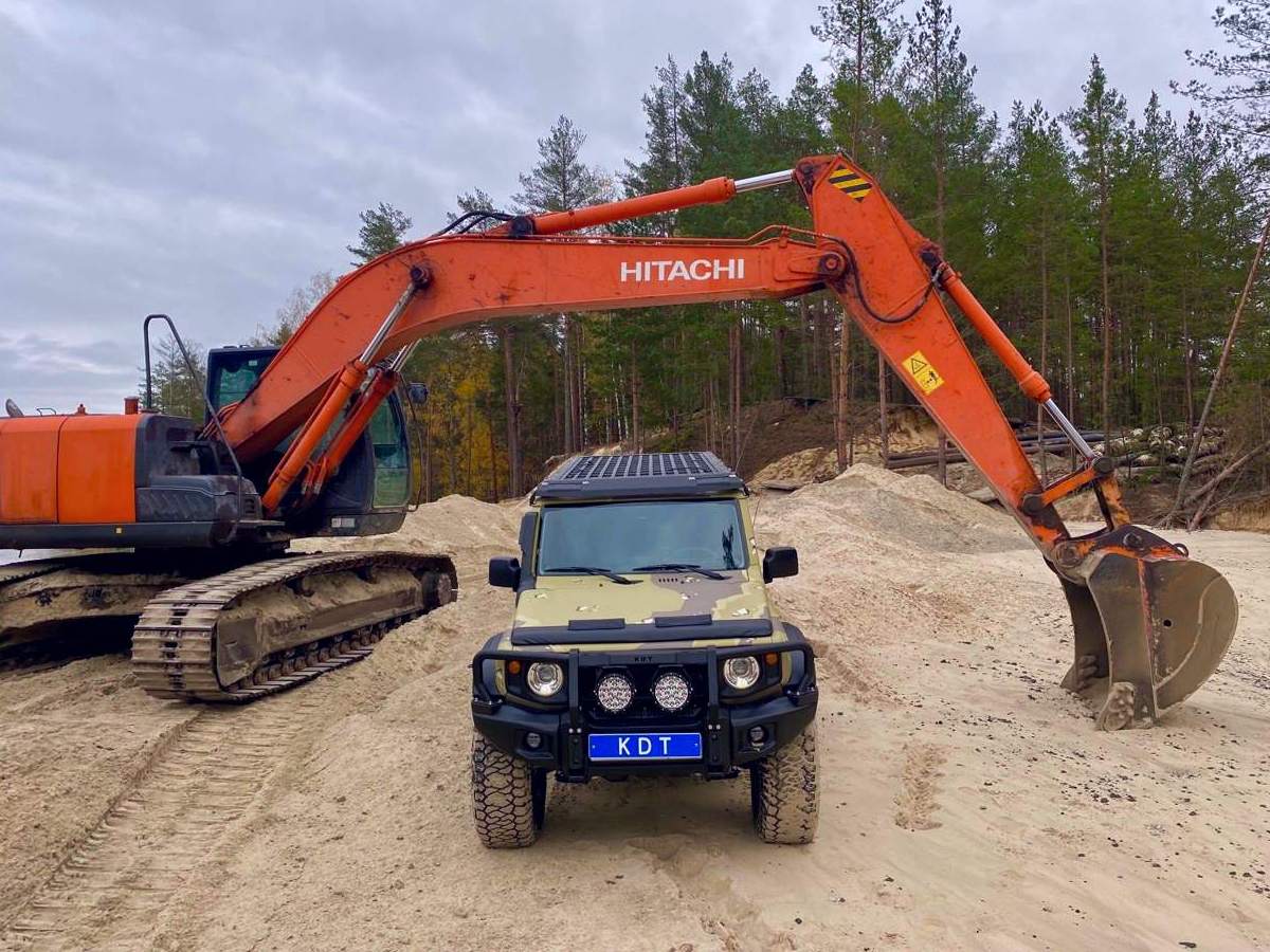 картинка Багажник Suzuki Jimny 5 дверей алюминиевый с местами под встроенную оптику