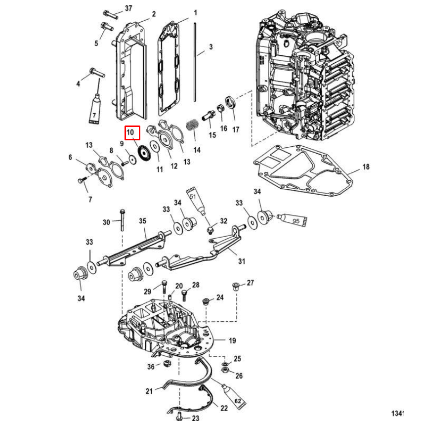 картинка Мембрана резиновая MERCURY 135-225 (Quicksilver)