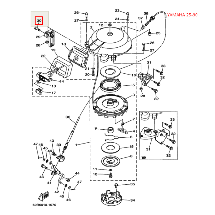 картинка Болт Yamaha M6x35 (YUELANG)