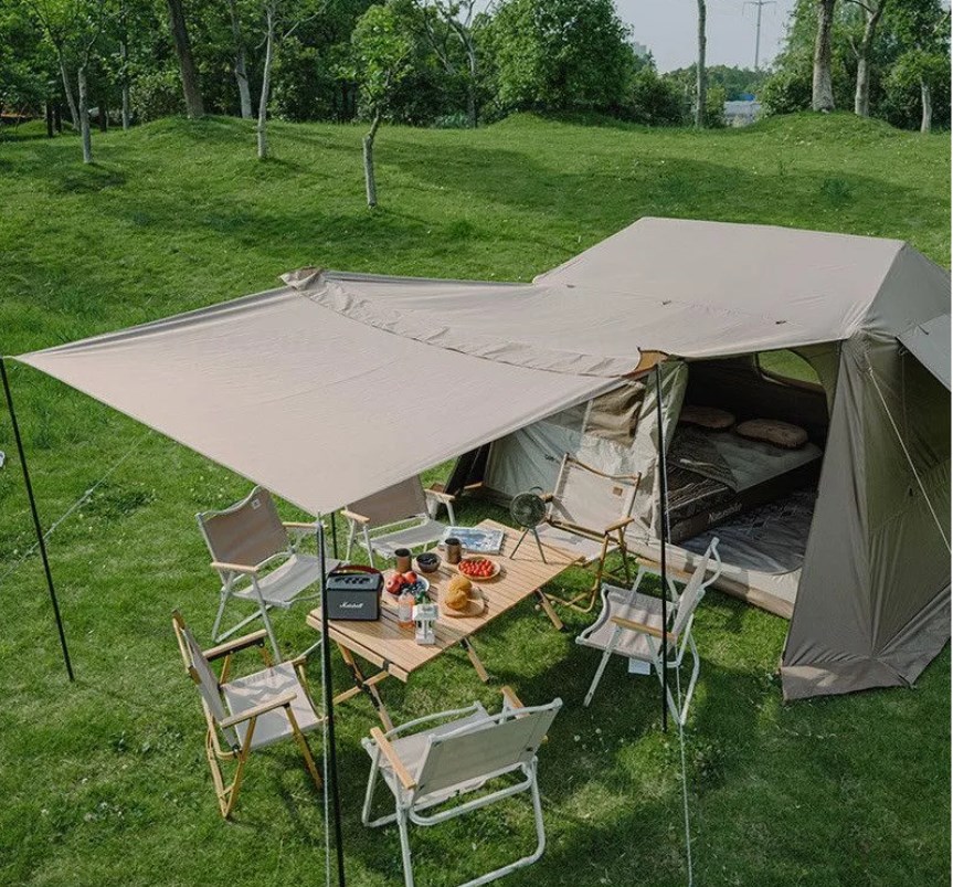 картинка Палатка Naturehike Village 6.0 II поколения 4-местная, коричневая