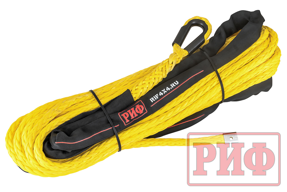 картинка Трос для лебёдки синтетический РИФ 10 мм/26 м, желтый