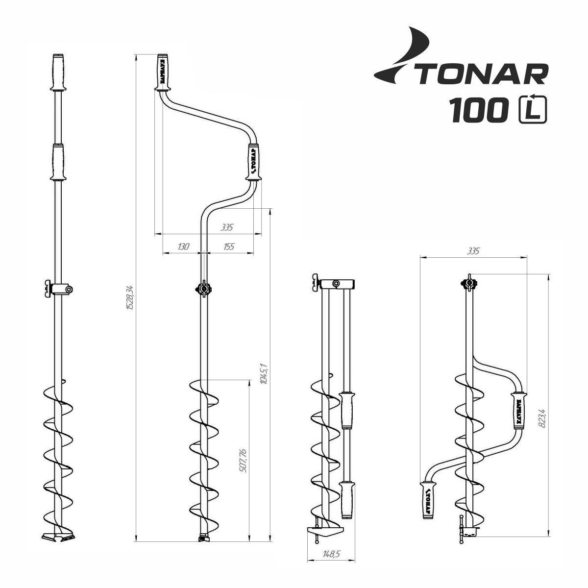 картинка Ледобур ТОНАР ЛР-100Д левое вращение