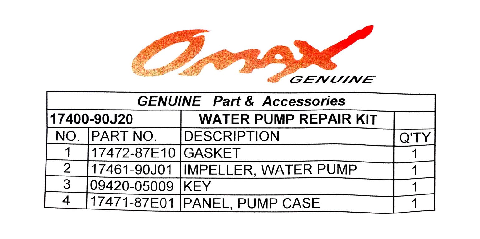 Ремкомплект помпы Suzuki DF115-140, Omax