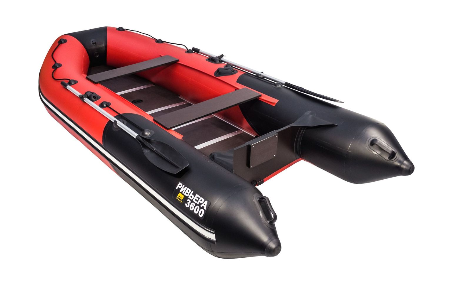 картинка Надувная лодка ПВХ, Ривьера Компакт 3600 НДНД Комби, красный/черный
