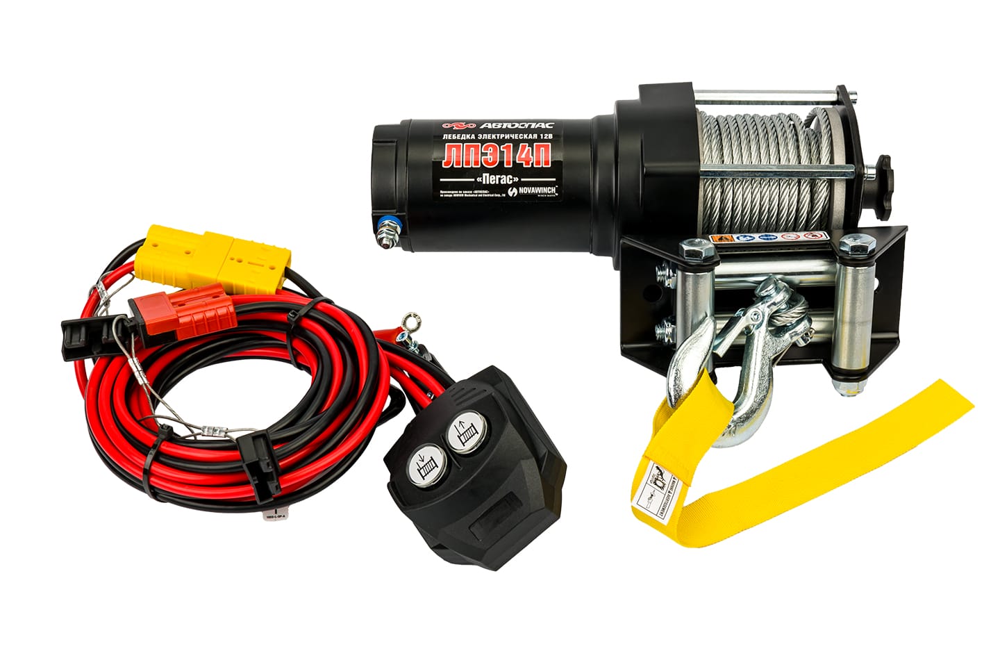 картинка Лебедка переносная АВТОСПАС "Пегас" ЛПЭ14П 12В 3000 lbs/ 1360 кгс